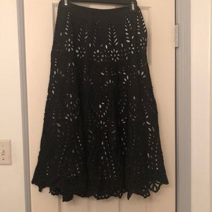 Beautiful black skirt with slit.